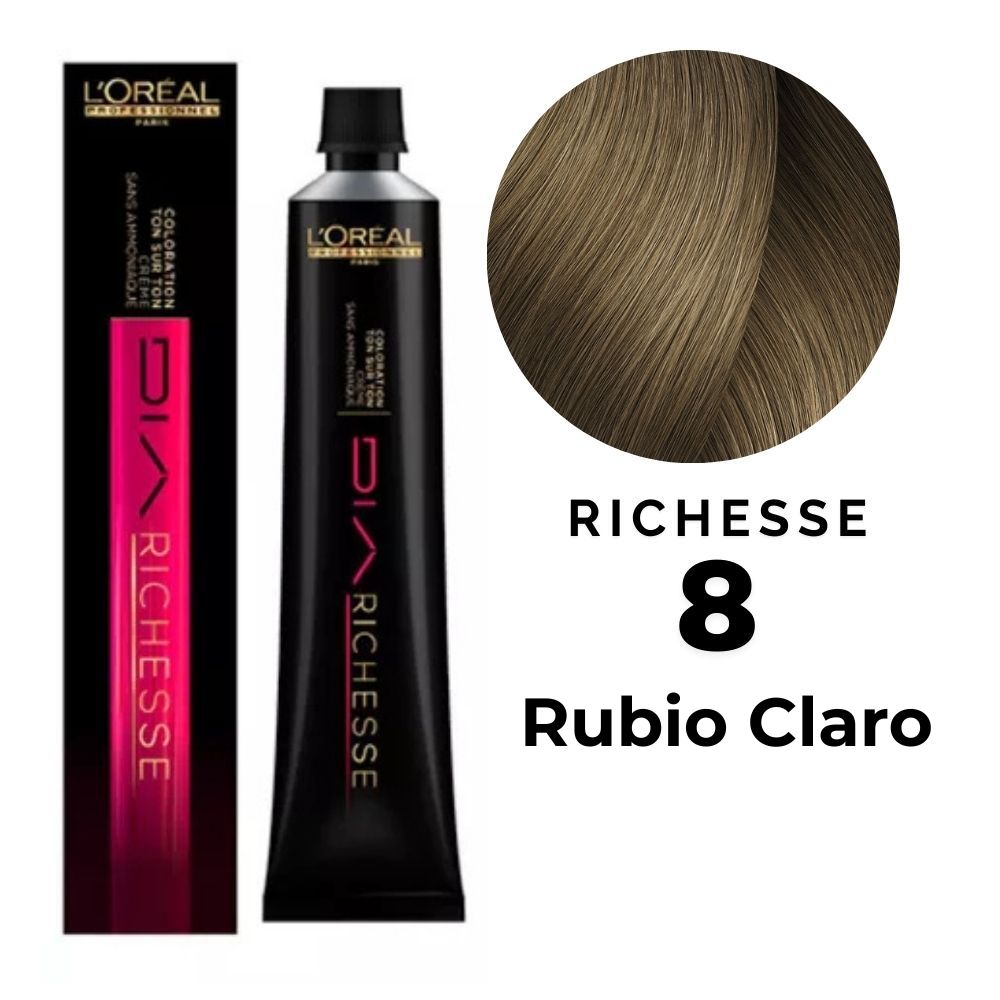 Tinte Para El Cabello L'Oreal Dia Richesse 8 Rubio Claro 50ml