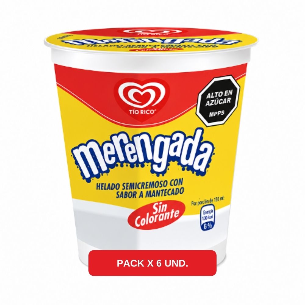 Helados Tio Rico Merengada Pack de 6 Und