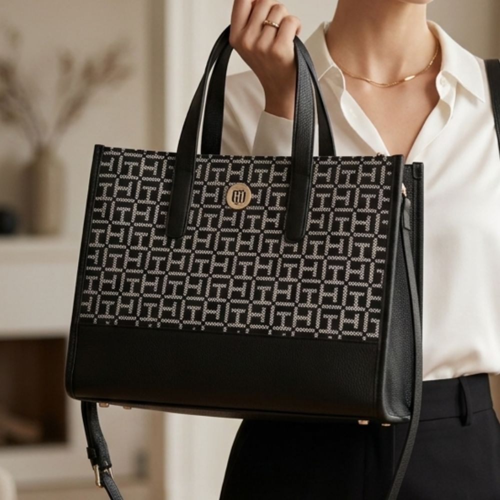Tommy Hilfiger Cartera Tote Monogram Black