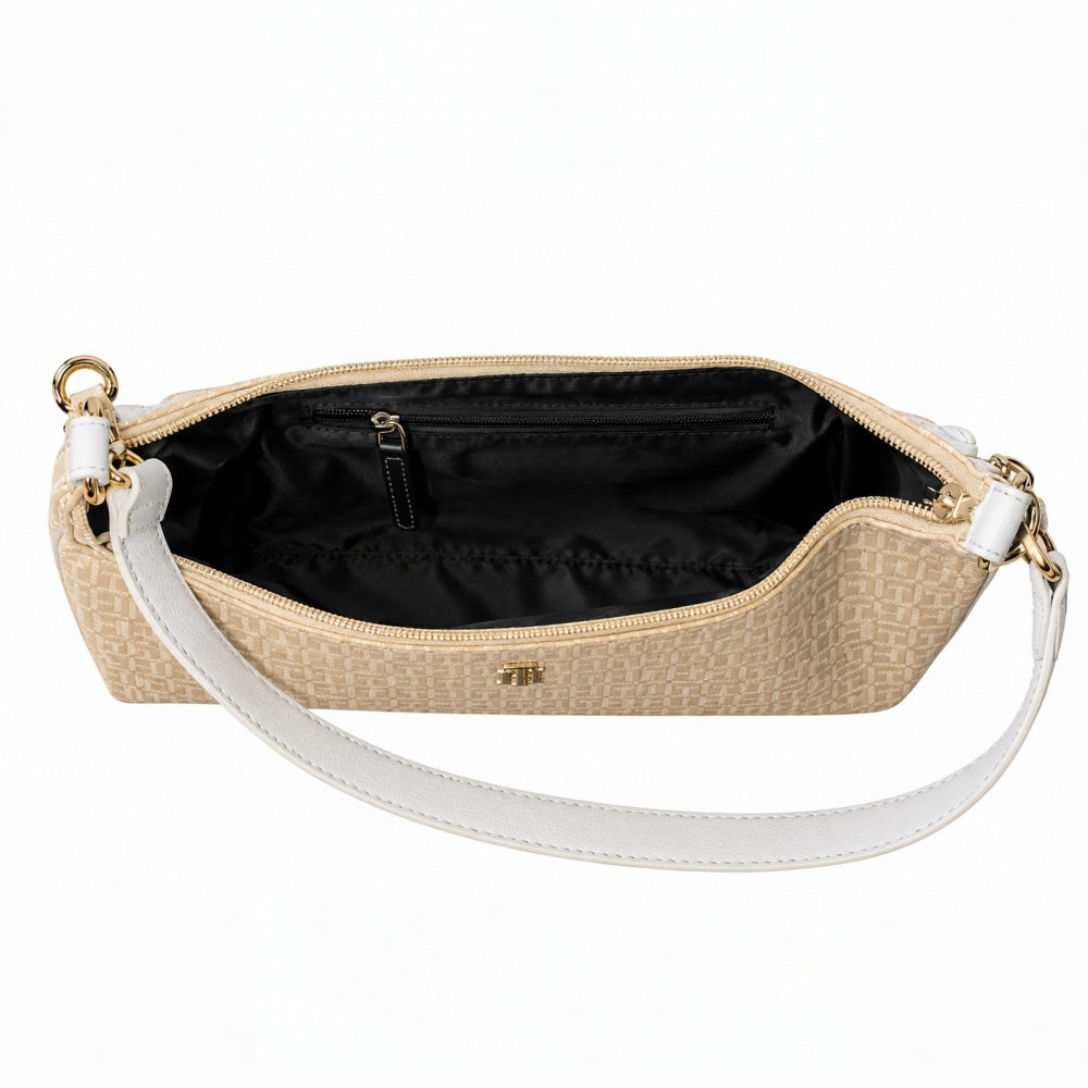 Tommy Hilfiger Cartera Baguette Monogram Beige Light Blue