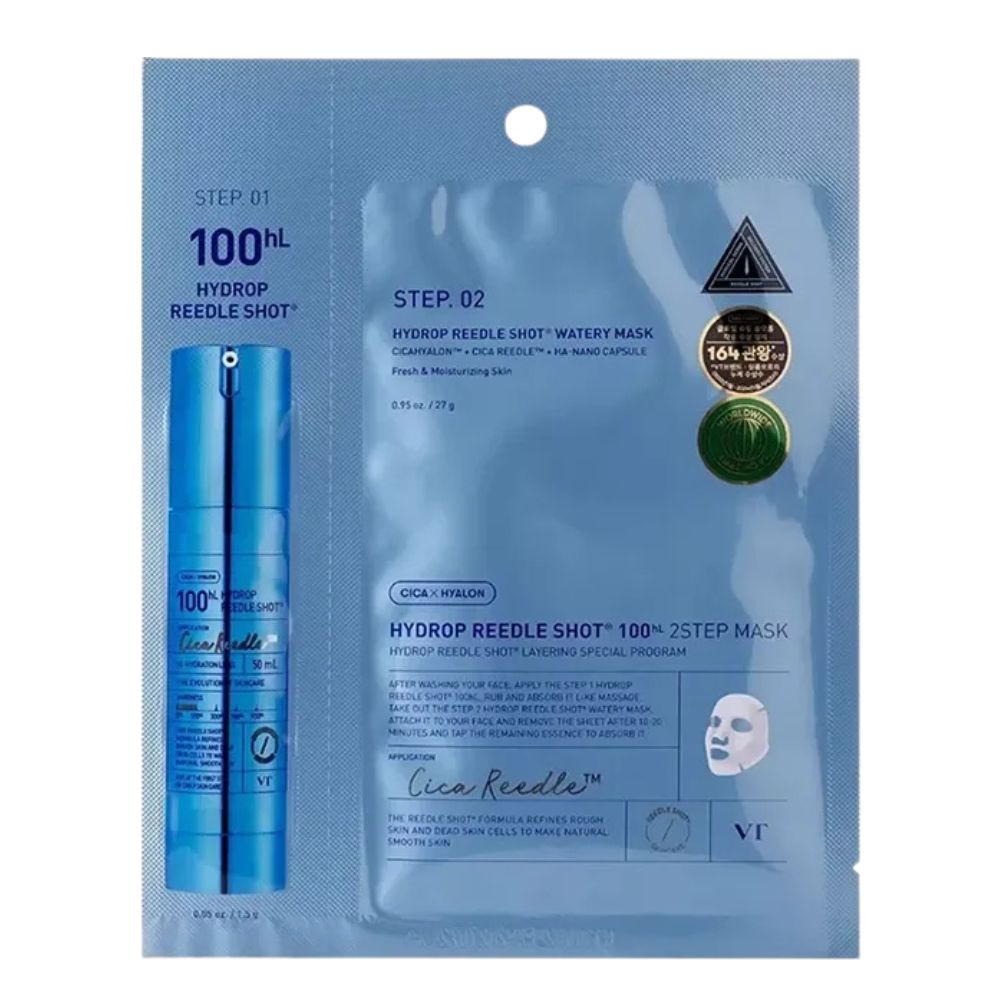 VT Cosmetics Mascarilla Hydrop Reedle Shot 100hl Sept. 01 y Step. 02 Watery Mask 1.5g