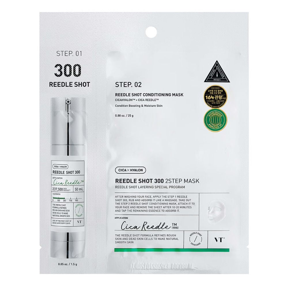 VT Cosmetics Mascarilla Reedle Shot 300 Step. 01 y Step. 02 Conditioning Mask 1.5g