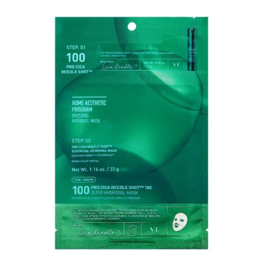 VT Cosmetics Mascarilla 100 Pro Cica Reedle Shot Sep. 01 y Step. 02 Hydrogel Mask 33g