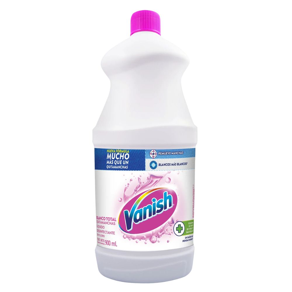 Vanish Blanco Total Quitamanchas Líquido Desinfectante Sin Cloro 900ml