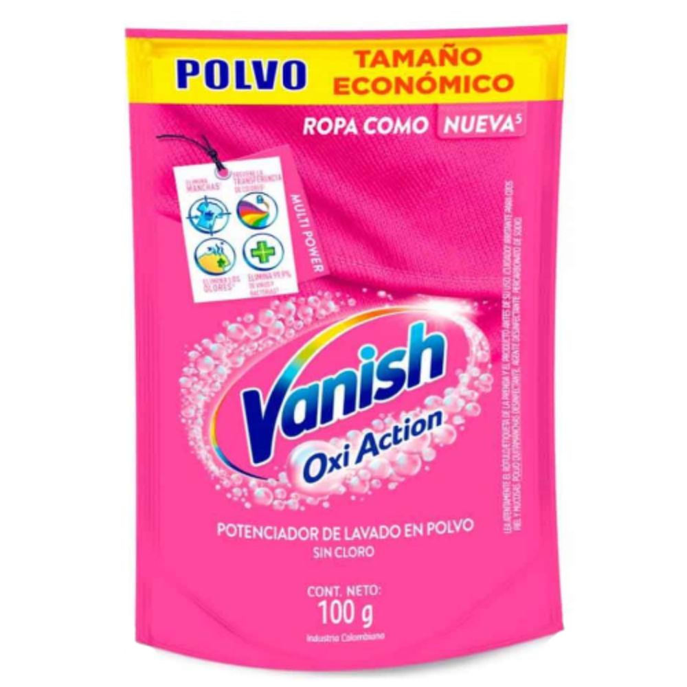 Vanish Potenciador De Lavado En Polvo Sin Cloro 100gr