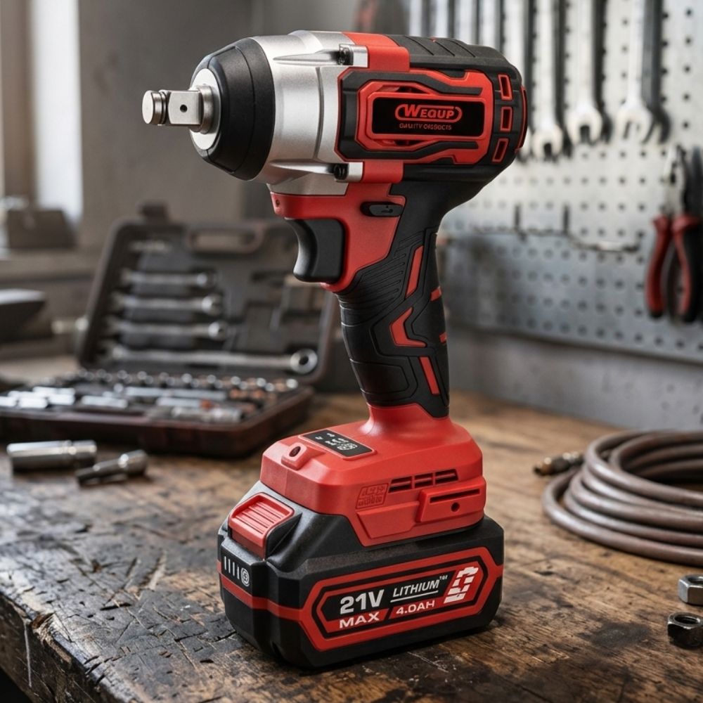 Wequp Llave De Impacto Inalambrica 1/2" (21V-300 N.m) Dado Cuadrado