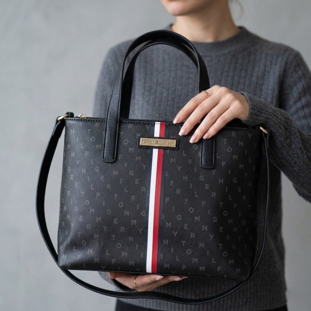 Tommy Hilfiger Cartera Mini Tote & Crossbody Monogram Black