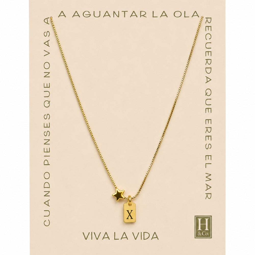 H&Co Collar de Cadena Plaquita Inicial X