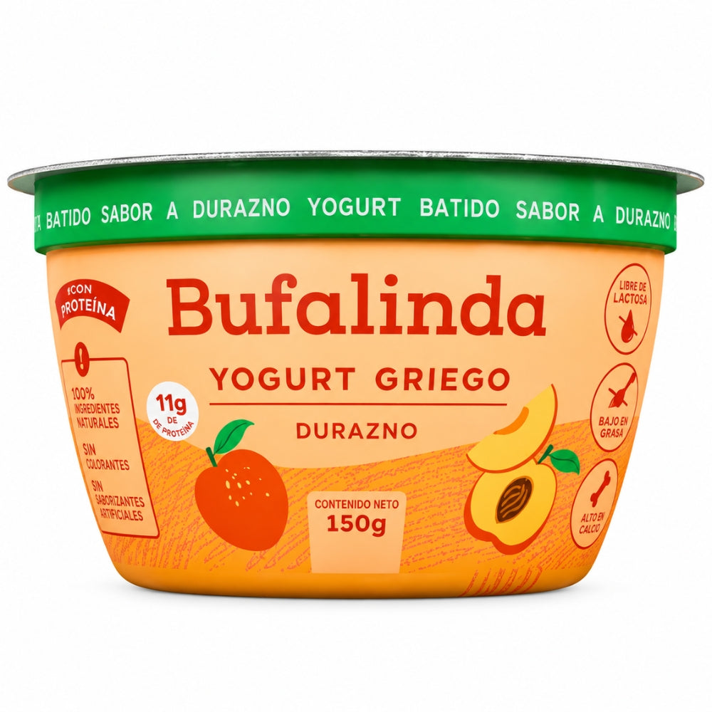 Yogurt Griego Bufalinda Durazno 150gr