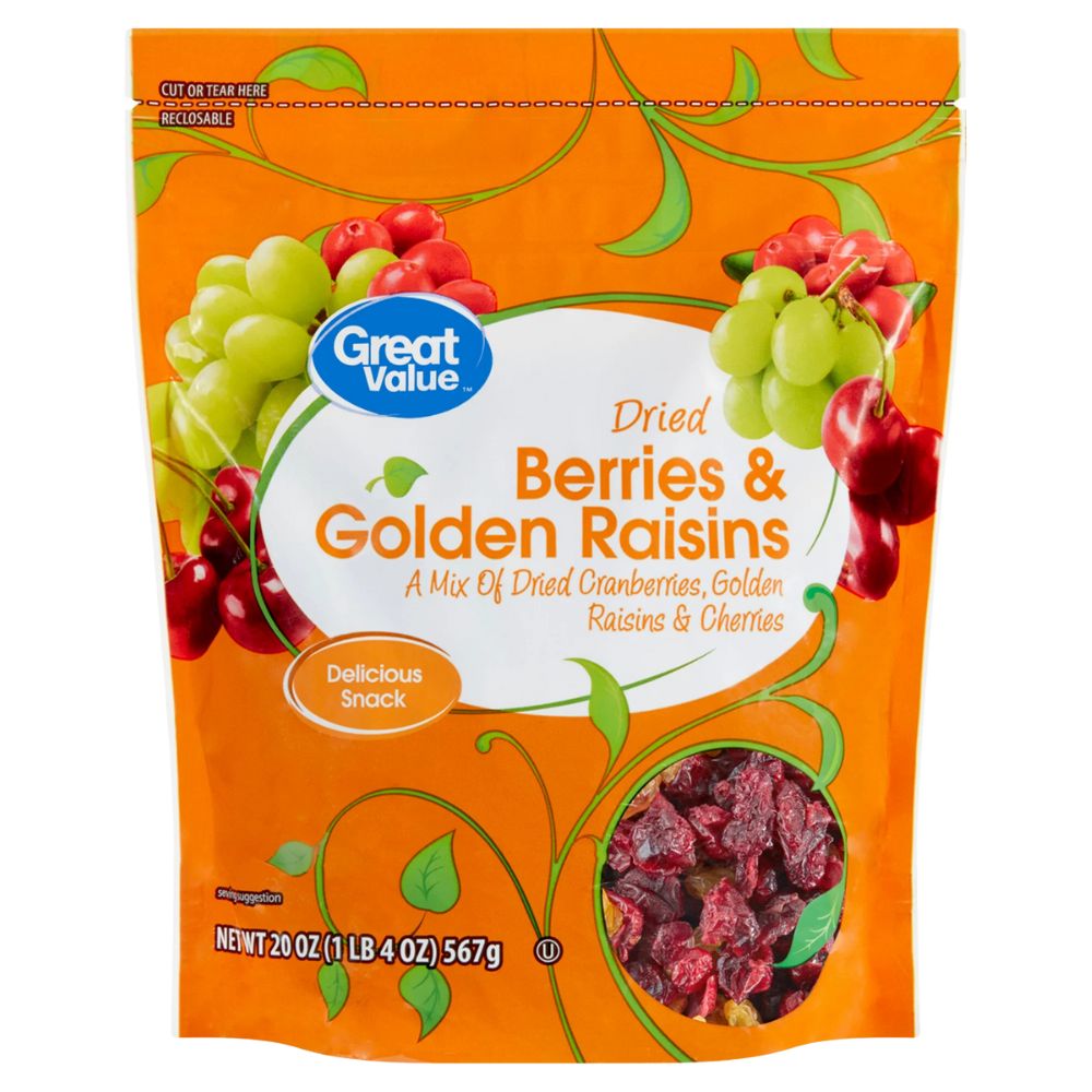 Great Value Dried Berries & Golden Raisins 567gr