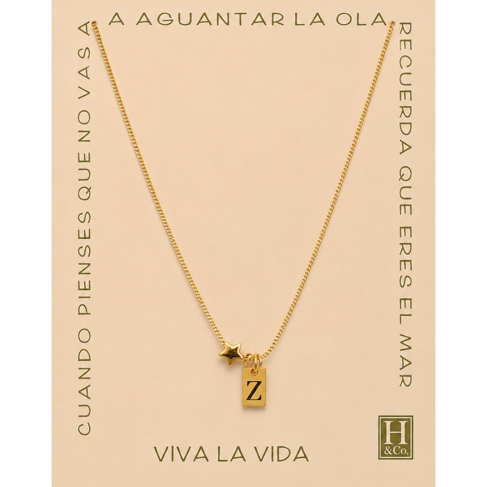 H&Co Collar de Cadena Plaquita Inicial Z