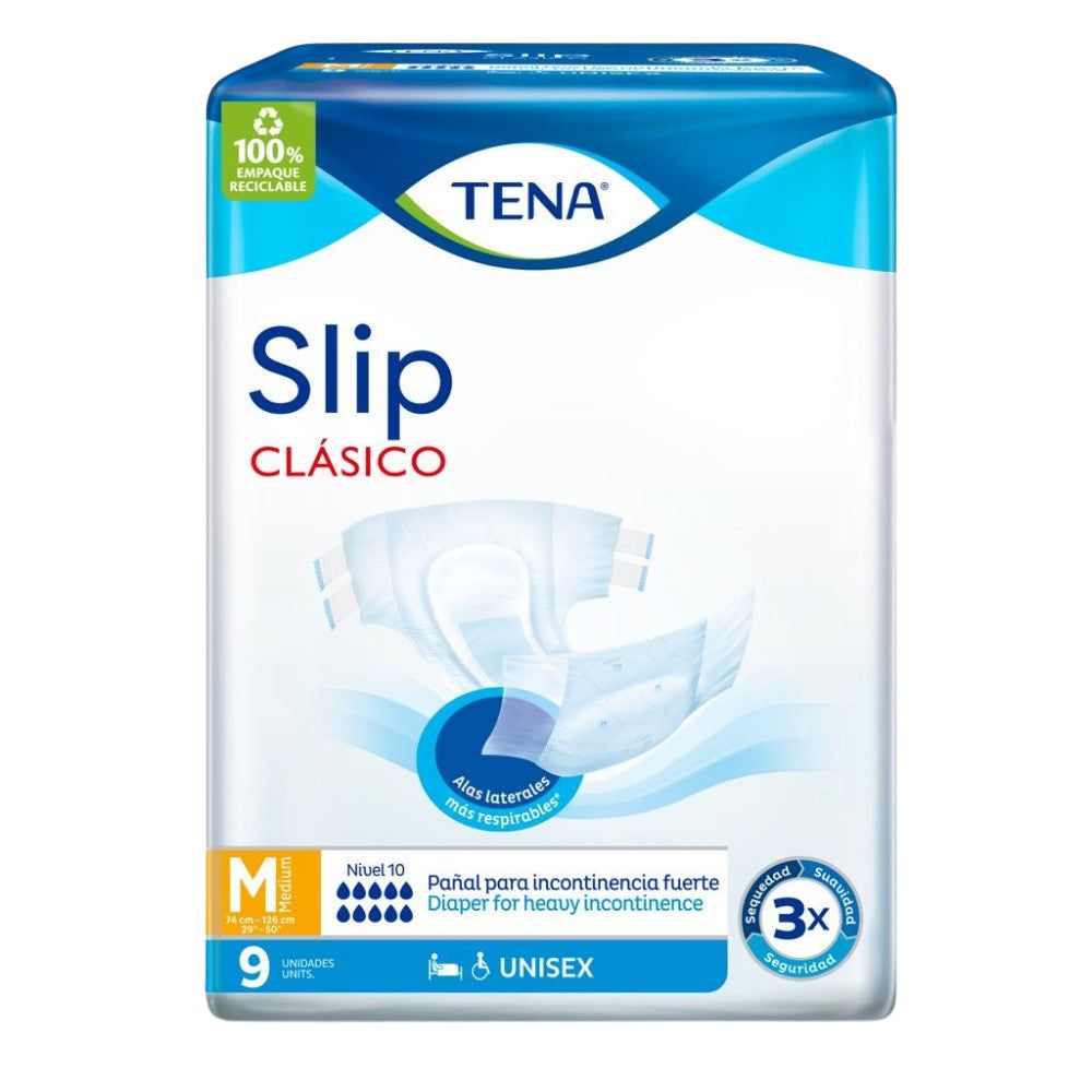 Tena Slip Clasico Talla M Para Adultos Unisex 9und