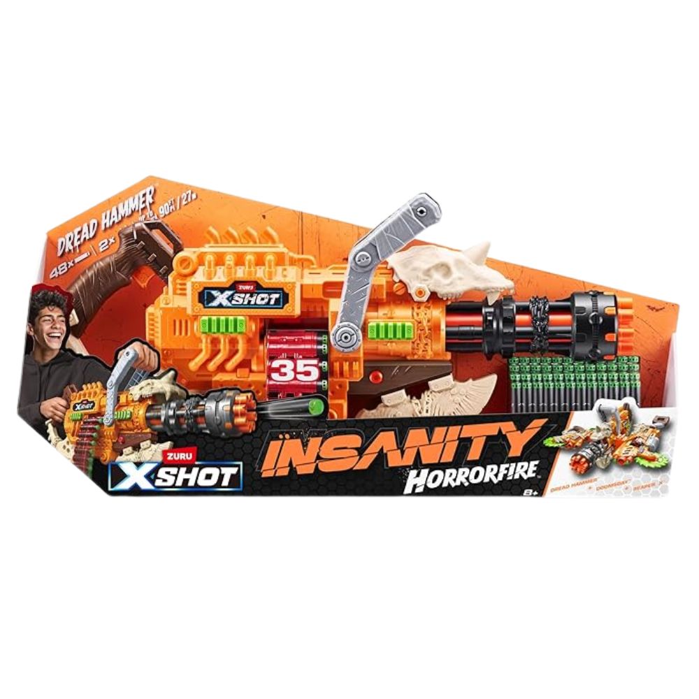 Zuru XShot Insanity Horrorfire Dread Hammer 8+