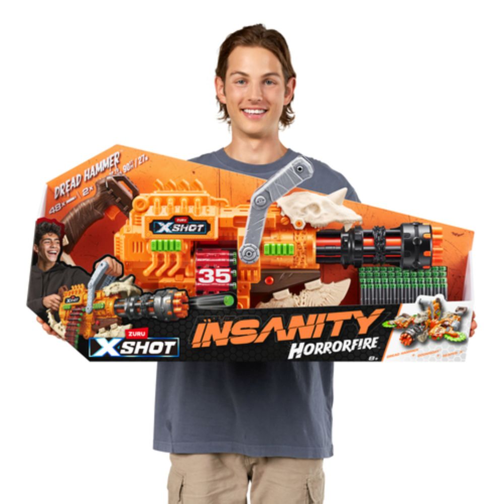 Zuru XShot Insanity Horrorfire Dread Hammer 8+