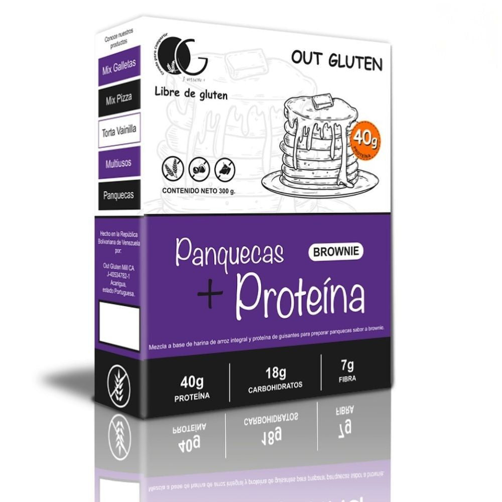 Out Gluten Mezcla Para Panquecas + Proteína Sabor Brownie 40g