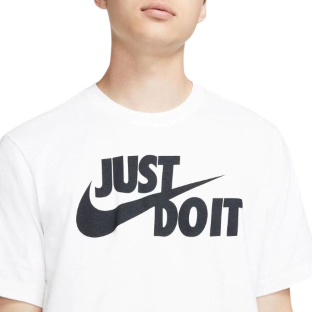 Nike T-Shirt 100% Algodón Para Caballero Color Blanco Logo Just Doit