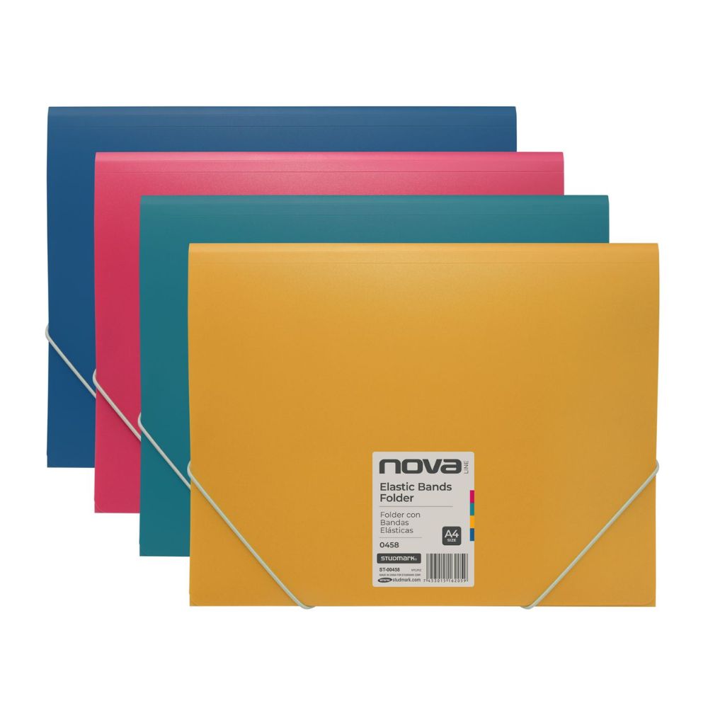 Studmark Novaline Carpeta con Bandas Elasticas A4 Colores Varios