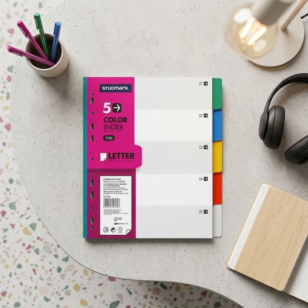 Studmark Separadores de Plastico Tamaño Carta Pack 5 Und