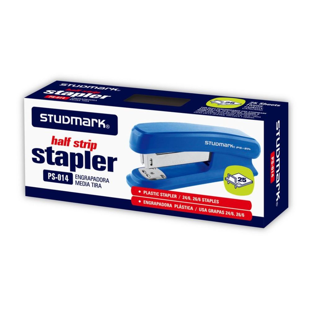 Studmark Engrapadora Plastica Media Tira Color Azul