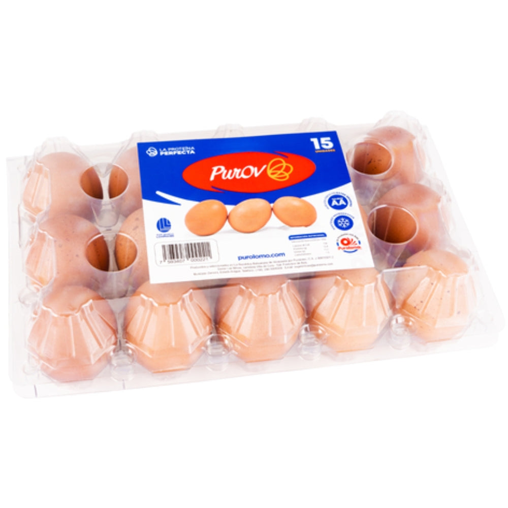 Huevos Purovo 15 Und Estuche Plastico