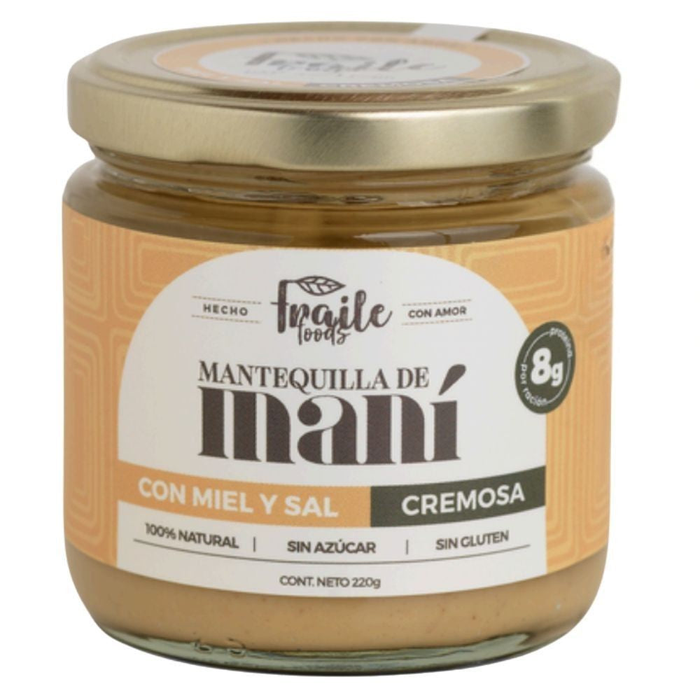 Fraile Foods Mantequilla de Mani Con Miel y Sal Cremosa 200g