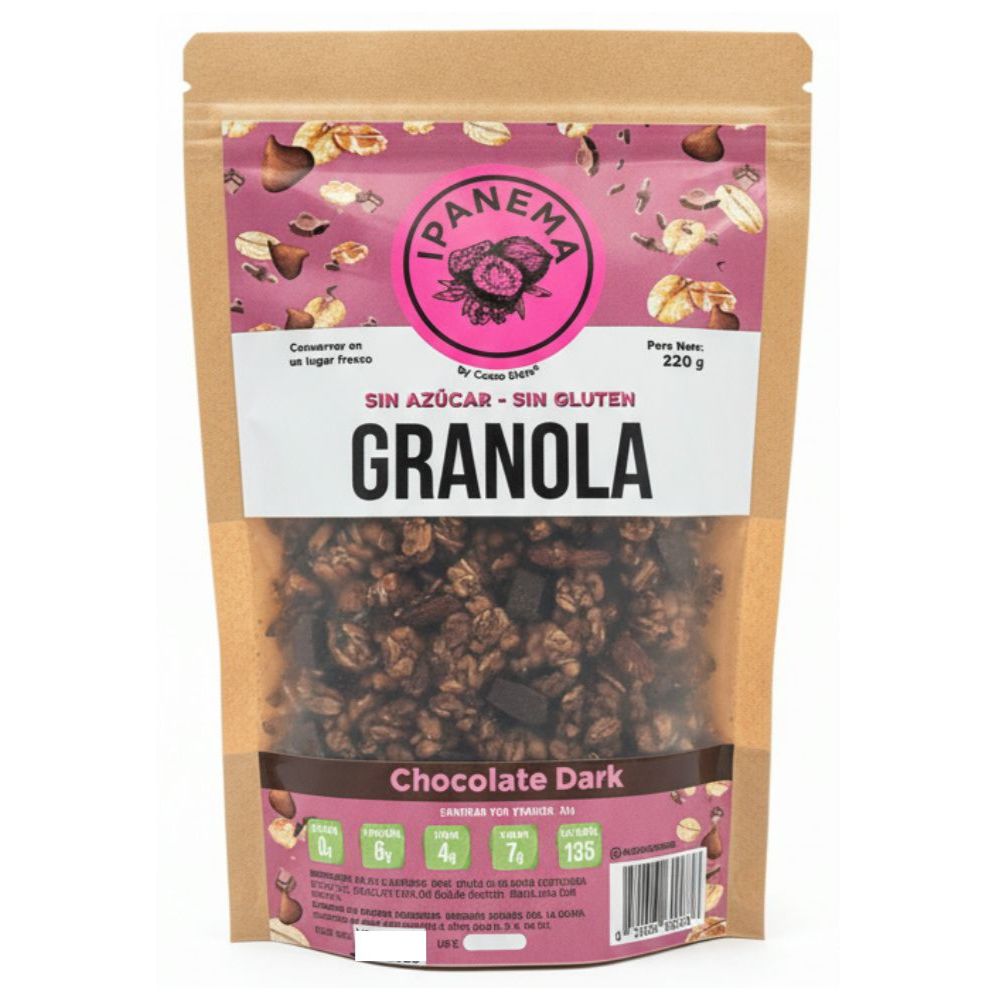 Ipanema Granola Choco Dark Sin Azucar y Sin Gluten 220g
