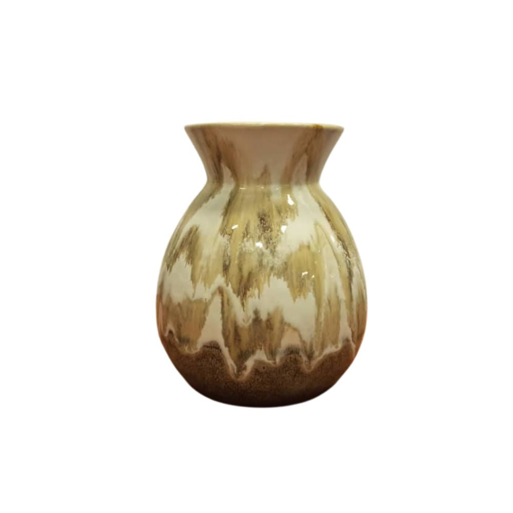 Jarrón de Cerámica Marmoleado Dorado