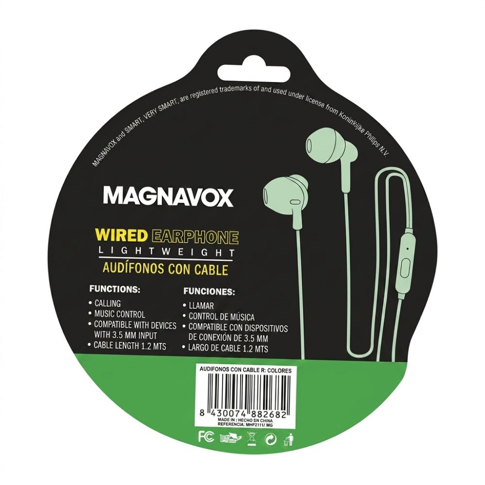 Magnavox Audífonos Con Cable S-Colores