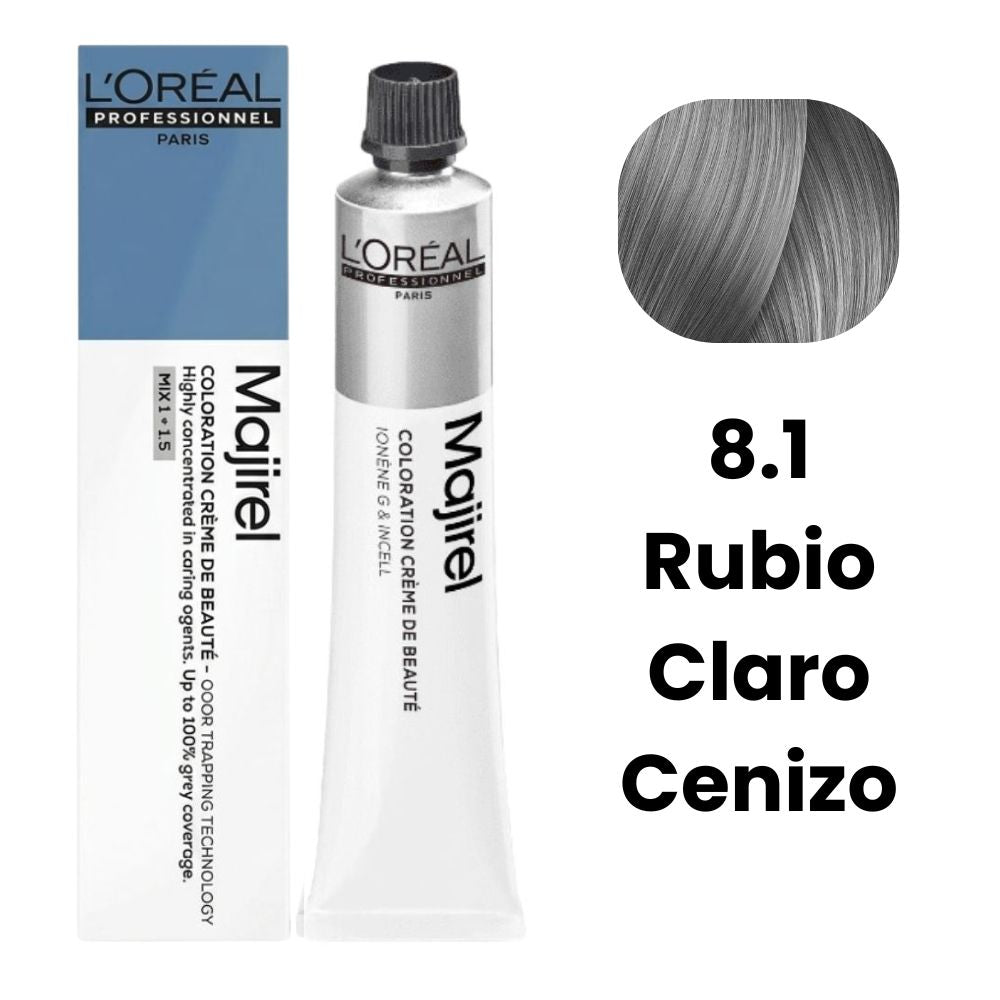 L'oreal Tinte Majirel 8.1 Rubio Claro Cenizo 60ml
