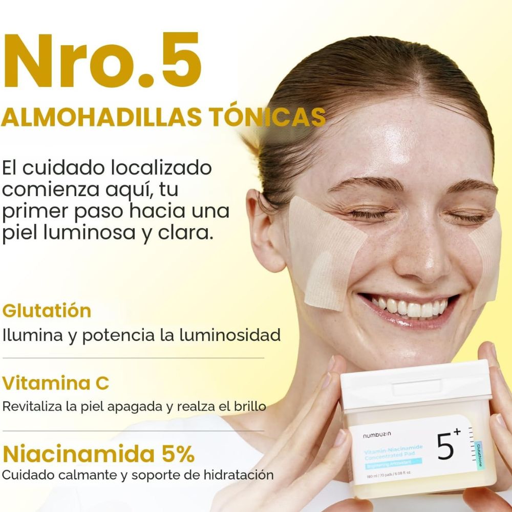 Numbuzin 5+ Vitamin Niacinamide Concentrated Pad 180ml 70Und