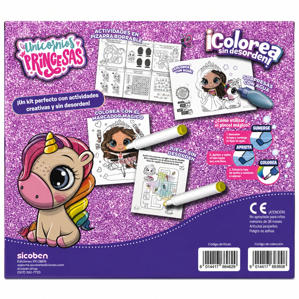 Set de Actividades 4 en 1 Sicoben Unicornios y Princesas