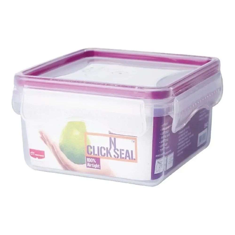 Contenedor De Alimentos Cuadrado Princeware Con Tapa Hermética Purple 2080ml