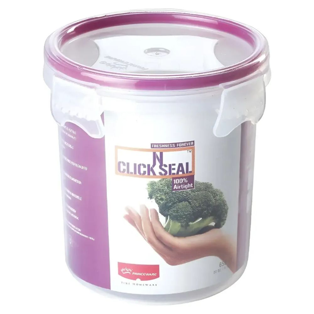 Contenedor De Alimentos Cilíndrico Princeware Con Tapa Hermética Purple 650ml
