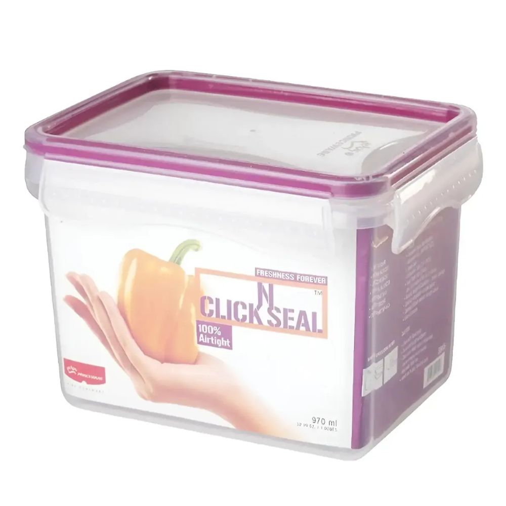 Contenedor De Alimentos Rectangular Princeware Con Tapa Hermética Purple 970ml