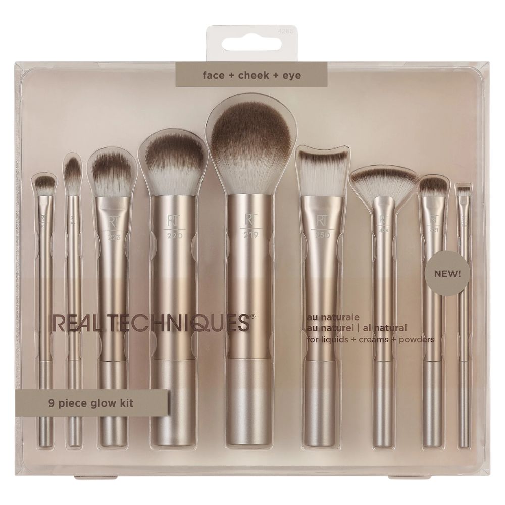 Real Techniques 9 Piece Glow Kit Face+Cheek+Eye 9 Und