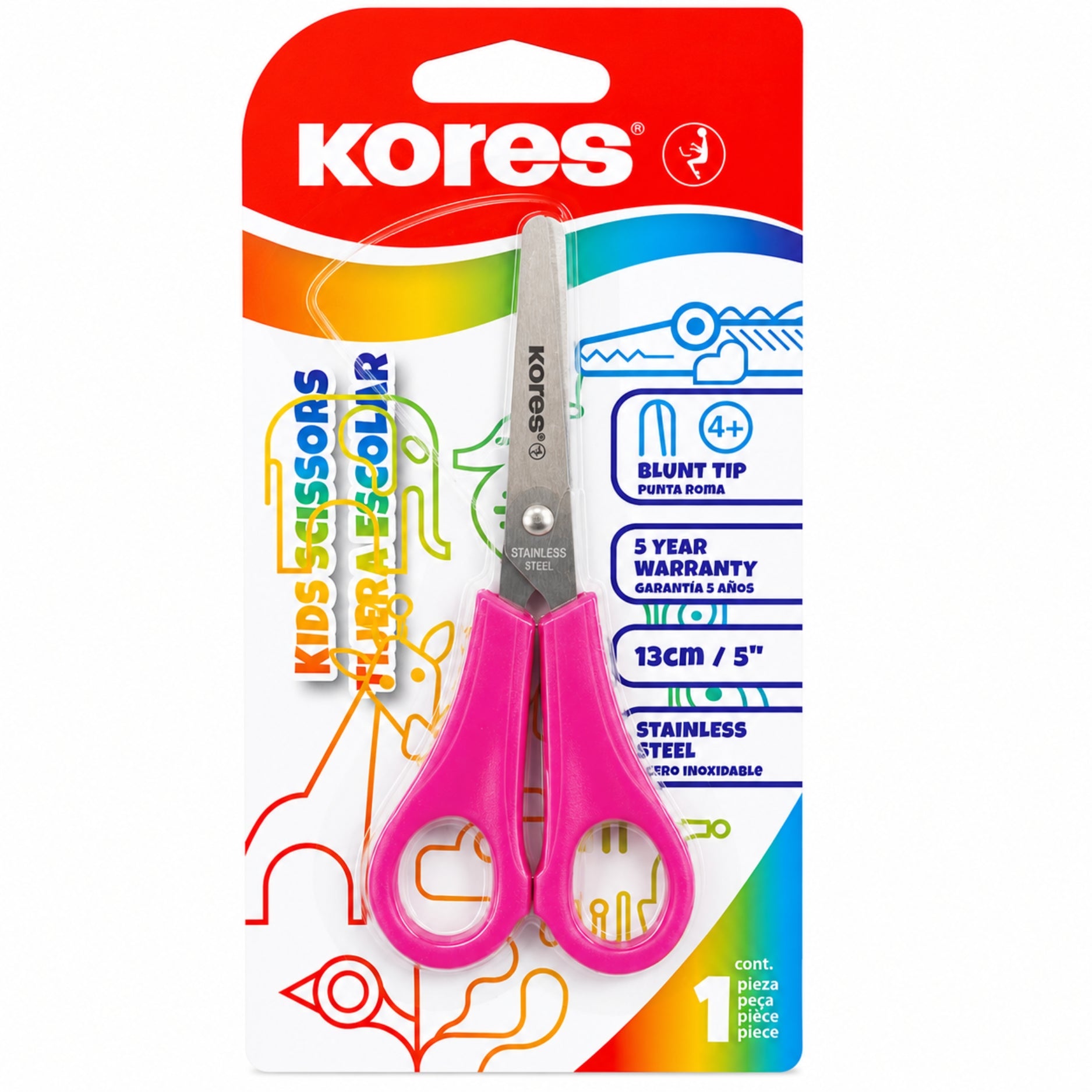 Kores Tijera Escolar Colores Varios