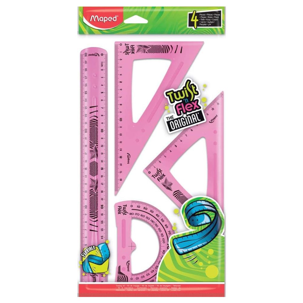 Maped Juego De Escuadras 4 Piezas Flexibles 3 Colores