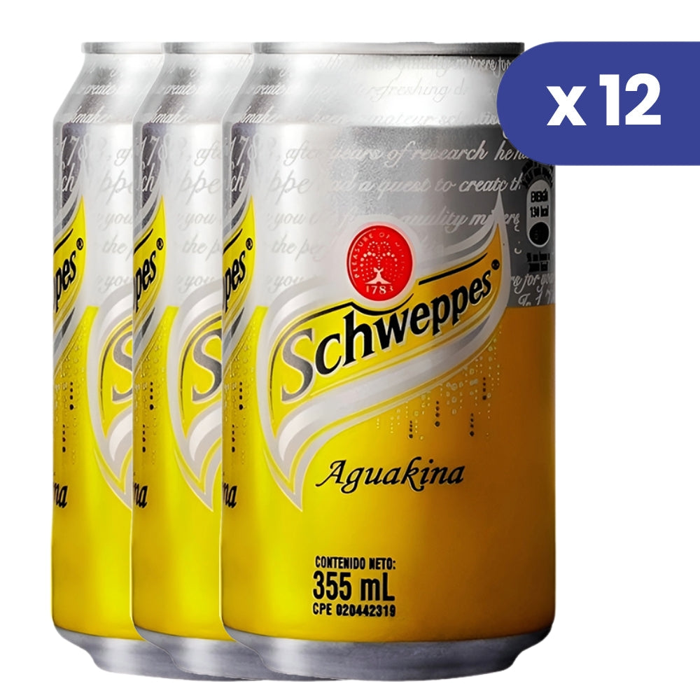 Aguakina Schweppes Pack de 12 Latas de  355ml