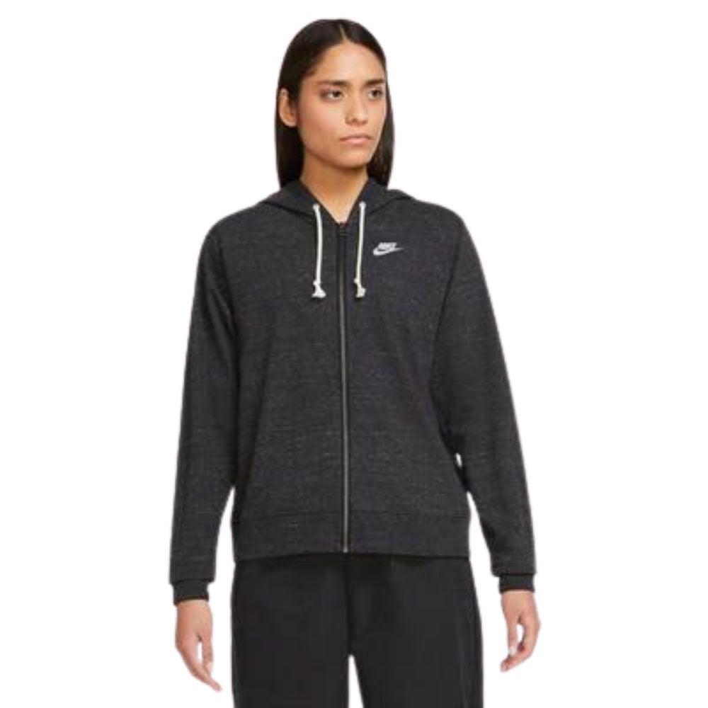 Nike Sweater de Algodón Para Damas Color Gris Oscuro