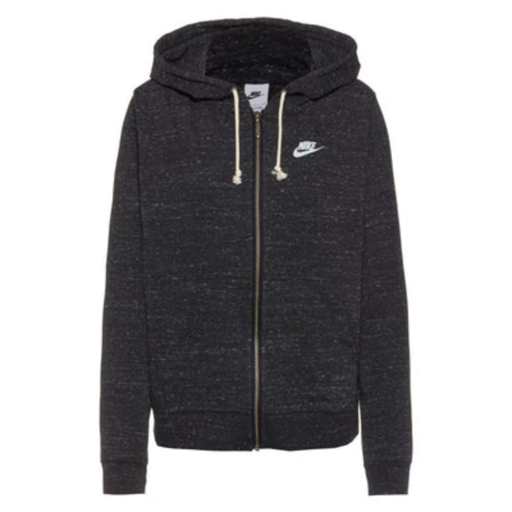 Nike Sweater de Algodón Para Damas Color Gris Oscuro