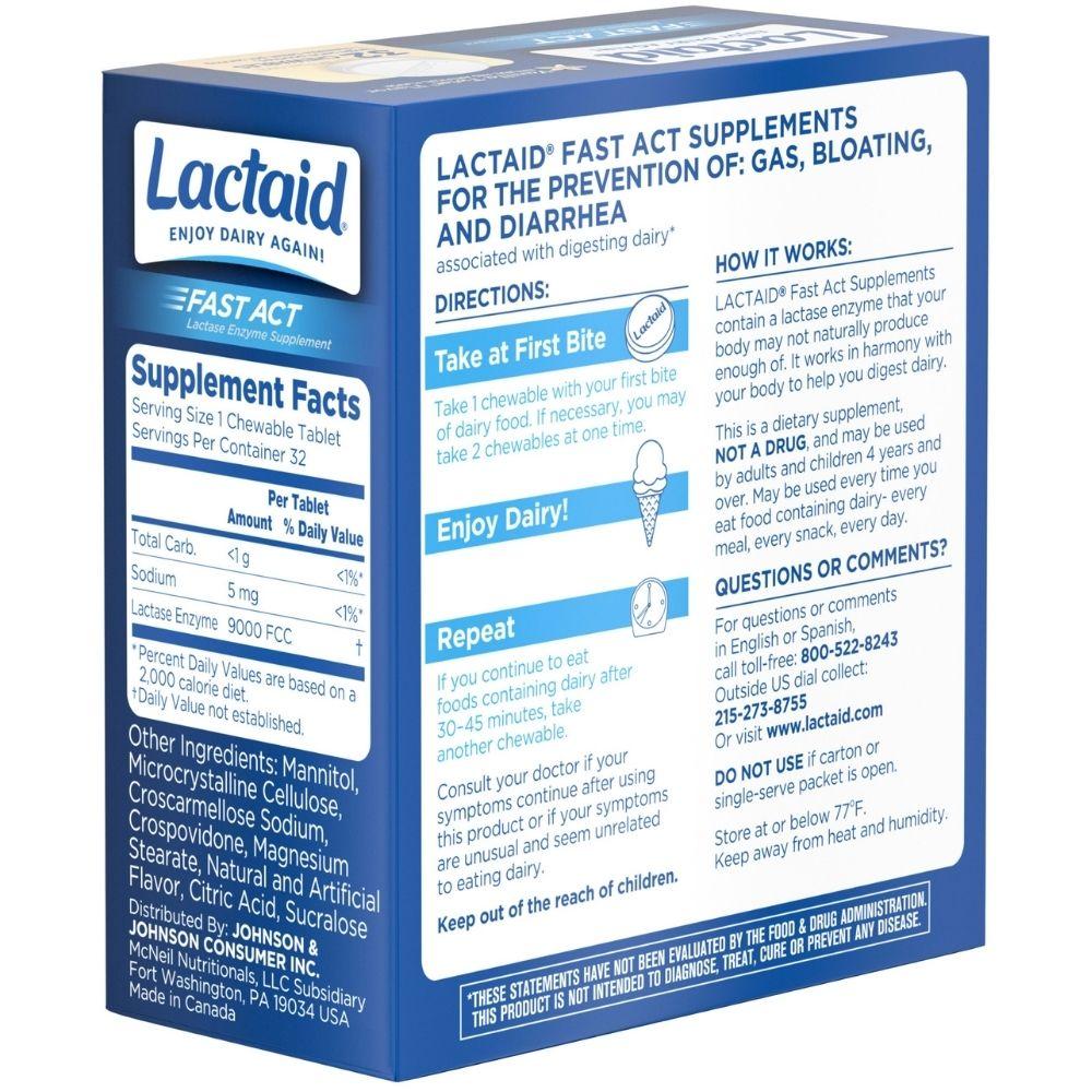 Lactaid Fast Act Lactase Enzyme Supplement 32 Und