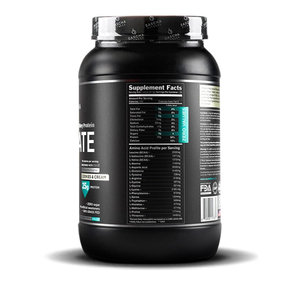 Whey Protein Hidrolizada Isolate by Sascha Fitness sabor Cookies & Cream 907g - Madison Center