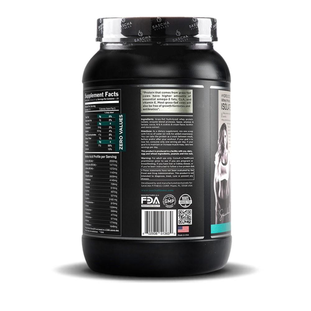 Whey Protein Hidrolizada Isolate by Sascha Fitness sabor Cookies & Cream 907g - Madison Center