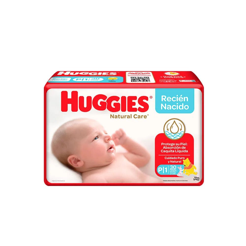 Pañales Huggies Natural Care Talla P 30und