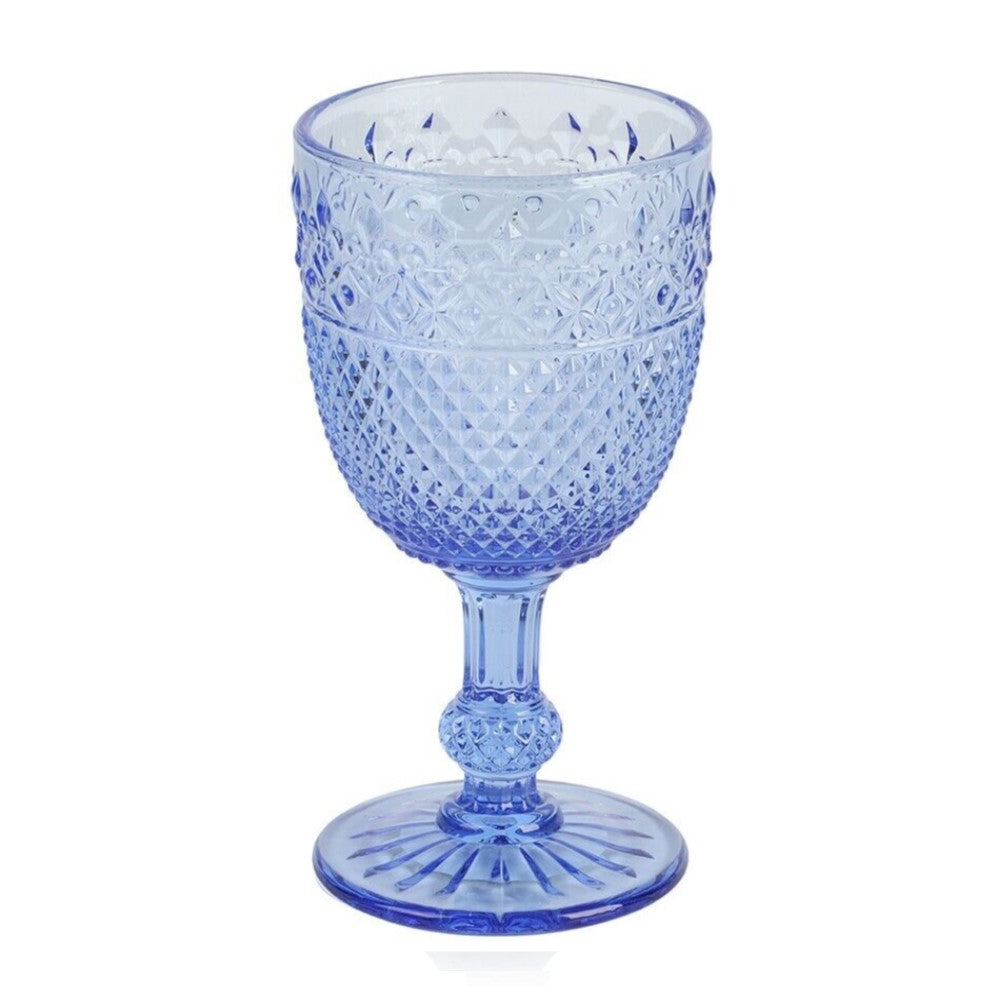 Copa Martha Stewart Everyday Glass Lourdes Color Blue 420ml