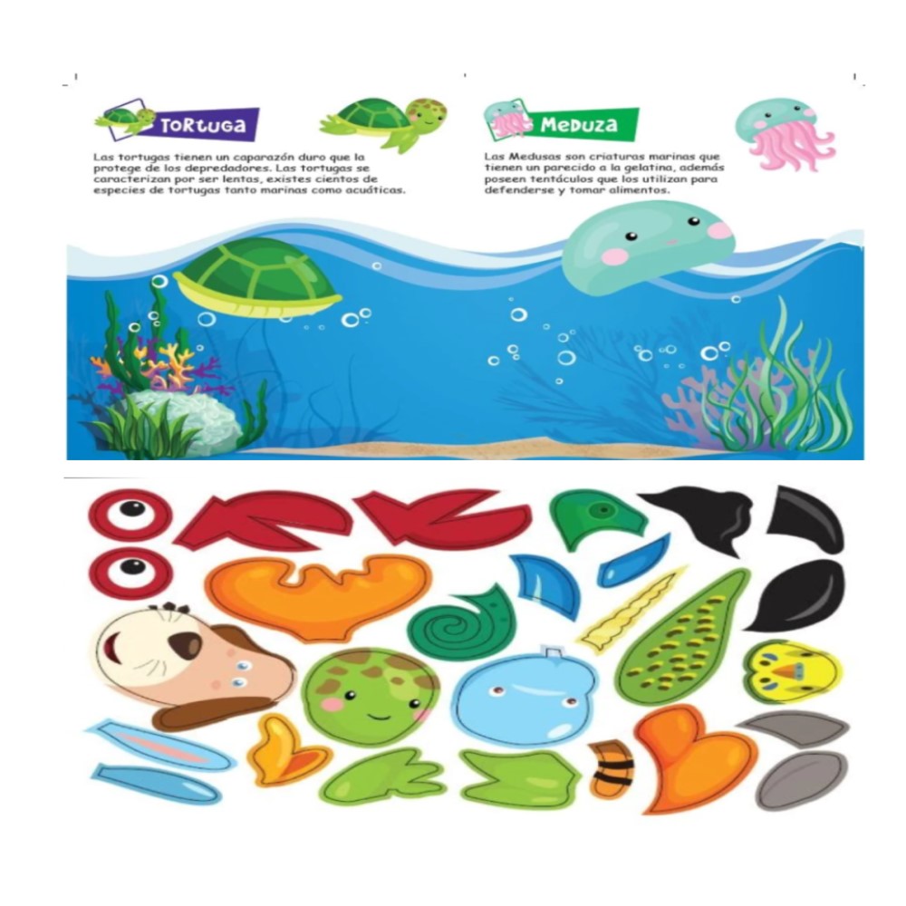 Libro De Arte  Creando Animales Divertidos Ballena Libro De Stickers 3+